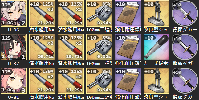 e20004338's tweet photo. 潜水艦編成 https://t.co/a51PxABFn0