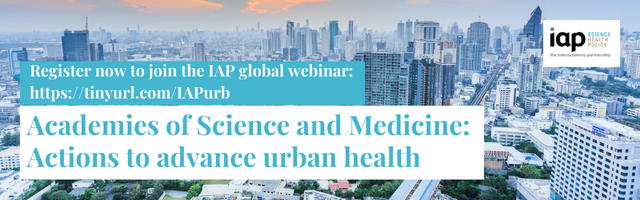 Join our partners <a href="/IAPartnership/">InterAcademy Partnership (IAP) 🌍 #science #health</a> for a webinar on October 5 to discuss how nations and cities can "build back better" after the pandemic to address #urbanhealth challenges, with insights from a review undertaken by national academies of science &amp; medicine: tinyurl.com/IAPurb