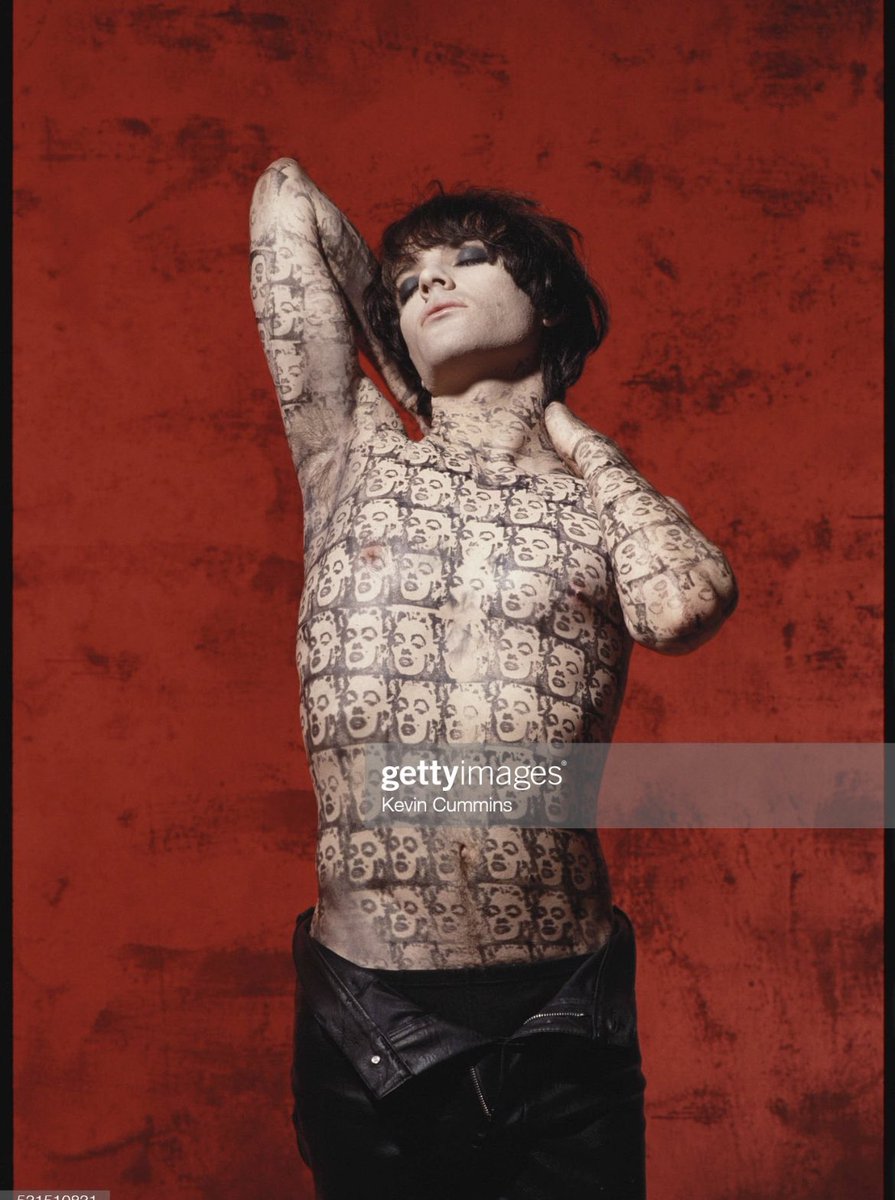 On this day in 1992 - I photographed Richey Edwards with the face of Marilyn Monroe ink-stamped on his body, for the cover of NME <a href="/Manics/">Manic Street Preachers</a> #RicheyEdwards #Manics #MarilynMonroe