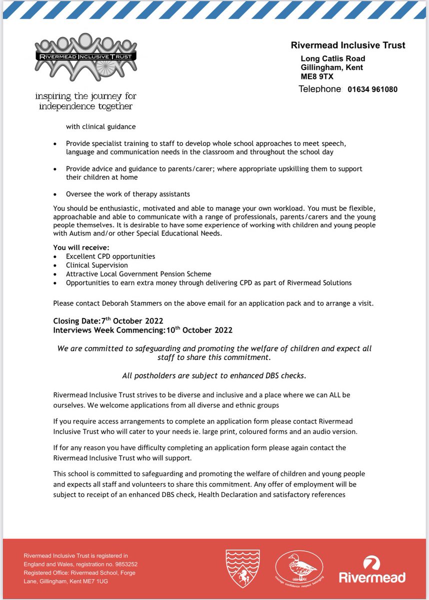 We’re excited to be looking for an additional Speech &amp; Language Therapist to work as part of our supportive multi-disciplinary therapy team. Come and join us! ✨