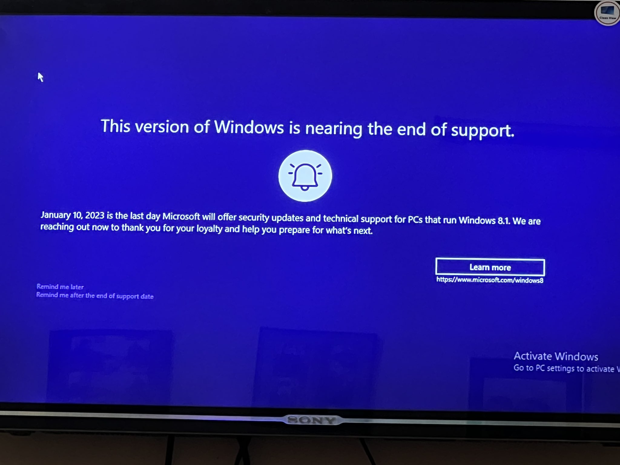 When will Microsoft end support for your version of Windows or