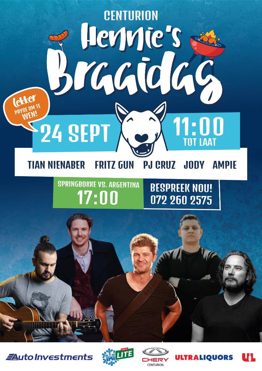 This Saturday at Hennies Centurion
 #Braaidag #HERitageDay