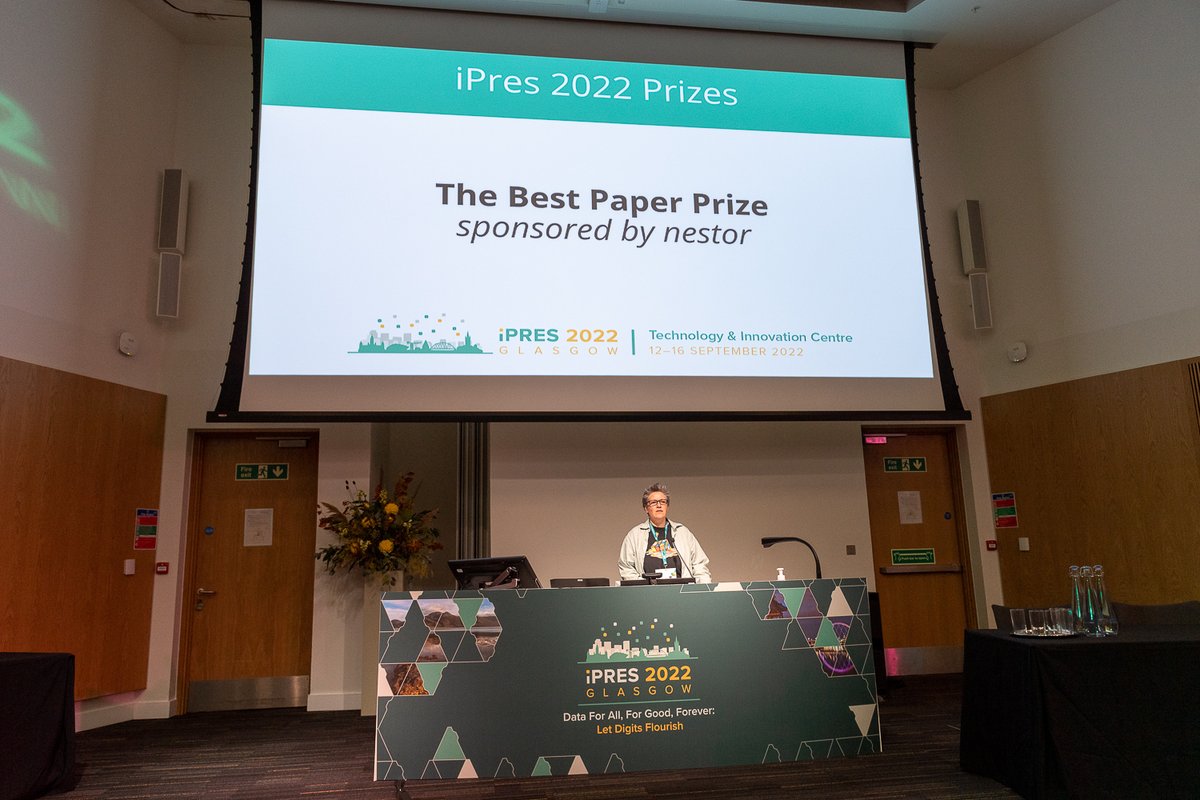 🎉CONGRATULATIONS 🎉<a href="/alex_kinnaman/">Alex Kinnaman</a> and 𝗔𝗹𝗮𝗻 𝗠𝘂𝗻𝘀𝗵𝗼𝘄𝗲𝗿 of <a href="/virginia_tech/">Virginia Tech</a> on being awarded Best Paper of #ipres2022 for ‘Green Goes with Anything: Decreasing Environmental Impact of Digital Libraries at Virginia Tech‘🏆

More on: ipres2022.scot/news