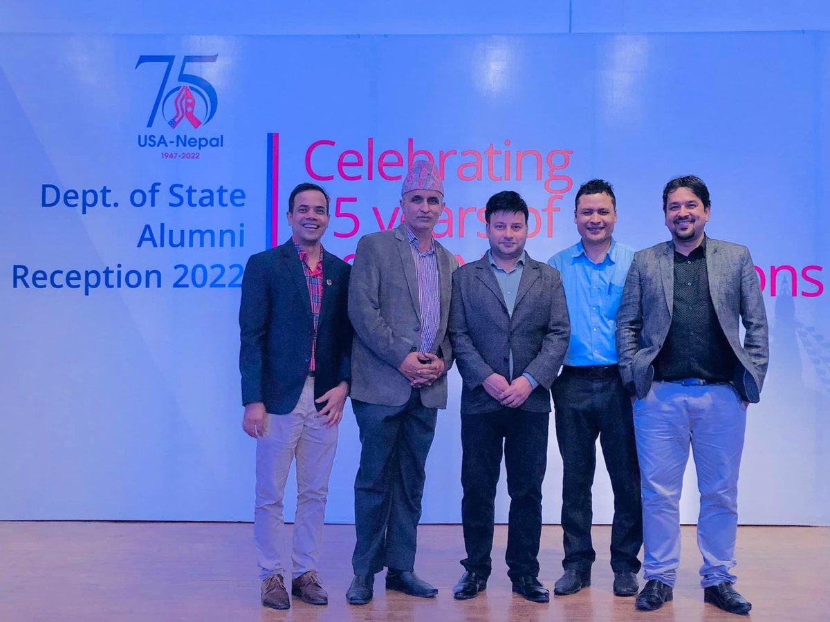 shahidreza00's tweet photo. Celebrating 75 years of USA-Nepal relations 🤝
#IVLP2020 #Alumni #USEmbassyNepal 🇺🇸 🇳🇵 https://t.co/FUYi9375dH