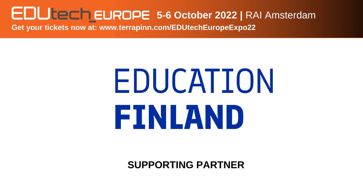 #EDUtechEurope is proud to announce <a href="/edu_EEF/">Education Finland</a> as a supporting partner of EDUtech Europe, 5-6 October 2022.
Education Finland connects Finnish companies &amp; institutions with global business opportunities in education and training.
Learn more here: educationfinland.fi