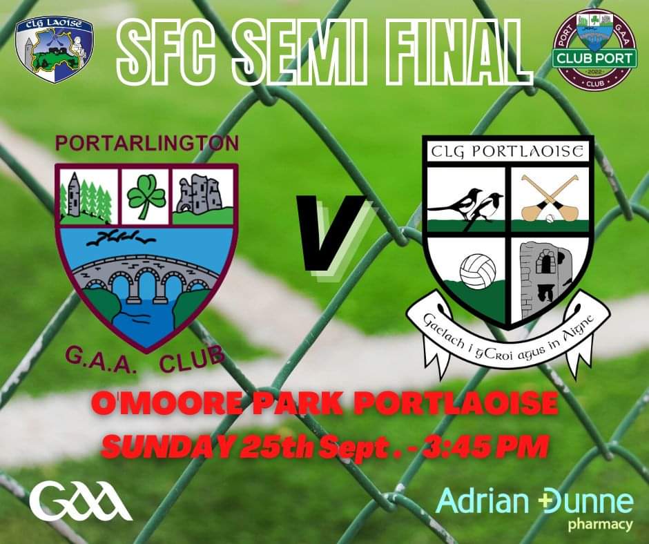 PortGAA's tweet photo. The battle for top town continues..........
This Sunday, old rivals meet again in the quest for dominance in Laois senior football.
Throw in is at 3:45pm.
Tickets can be purchased here - https://t.co/2YCQb31e4m
@PortlaoiseGAA  @CLGLaois @LaoisToday https://t.co/YtFzogxnz0