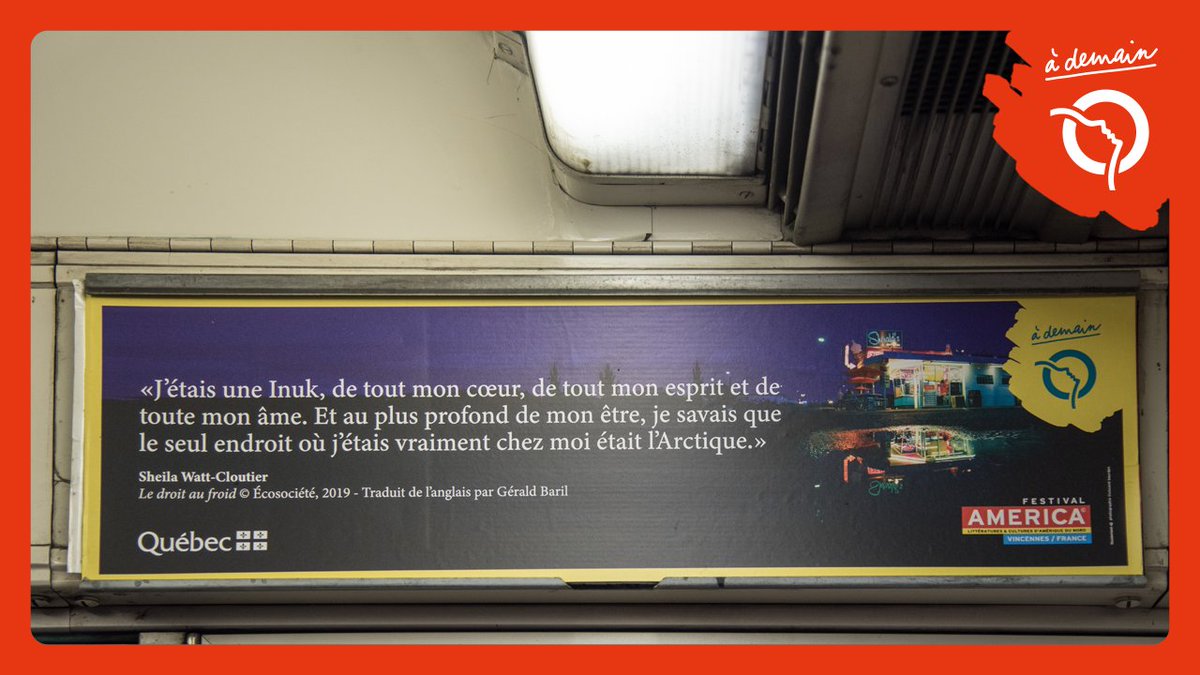 [Culture] A l'occasion du <a href="/FestivalAmerica/">Festival America</a>, festival de littératures et cultures d'Amérique du Nord, qui a lieu à Vincennes du 22 au 25 septembre, la #RATPpartenaire affiche sur le réseau des textes d'auteurs et autrices québécois/es. #RATP
Plus d'infos 👉 ratp.fr/decouvrir/sort…