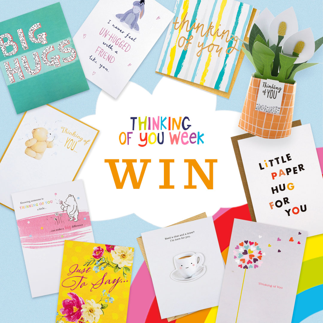 To celebrate #ThinkingOfYouWeek we’re giving away a bundle of goodies to help you spread some joy by sending special cards to show you care💗 
To be in with a chance to win simply Follow, Like &amp; RT🌈

Ends 26/09/22
bit.ly/termscondts
#Giveaway #Win #FreebieFriday