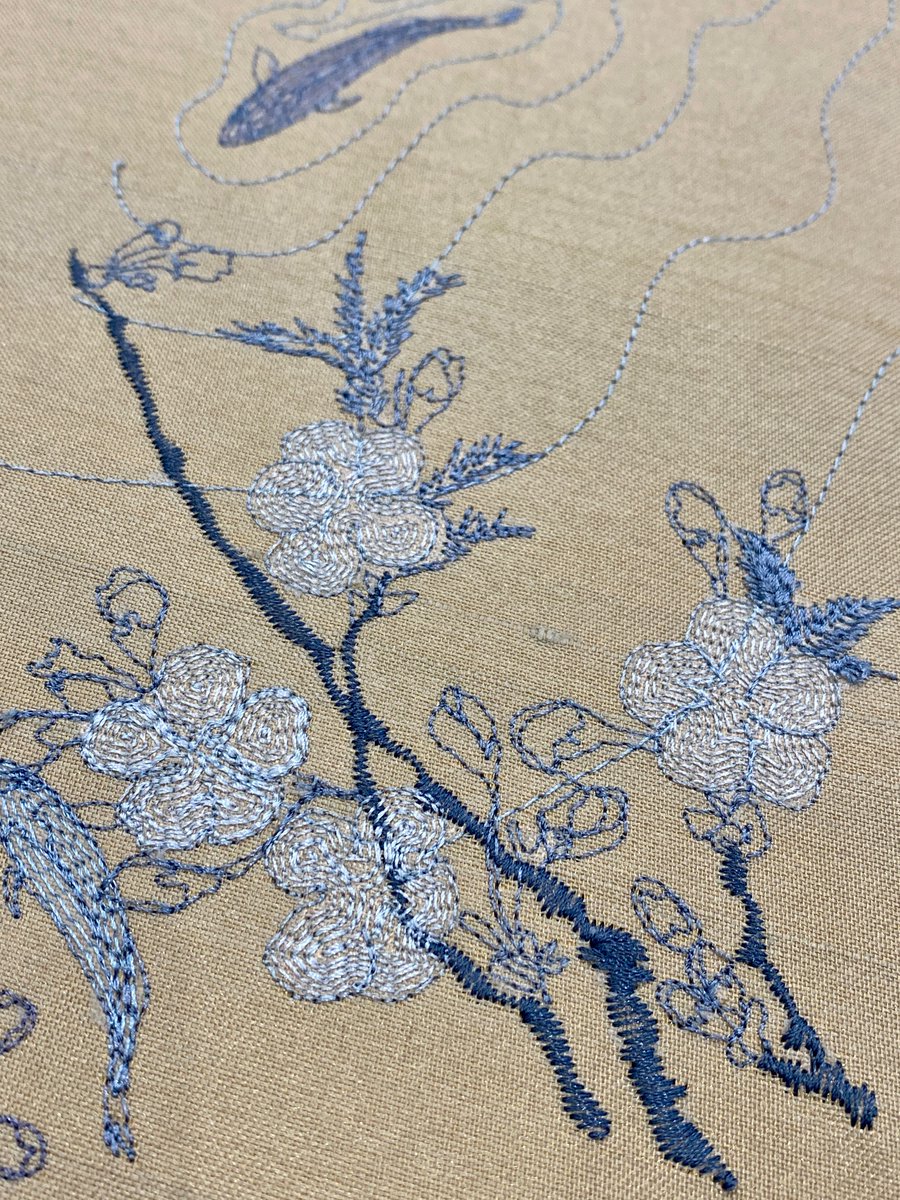 HawthorneHeaney's tweet photo. Machine embroidered running stitch was used to create this delicate floral effect #floralembroidery #delicateflorals #embroiderydesign #digitalembroidery #moodforfloral https://t.co/ZeXh12QNNK