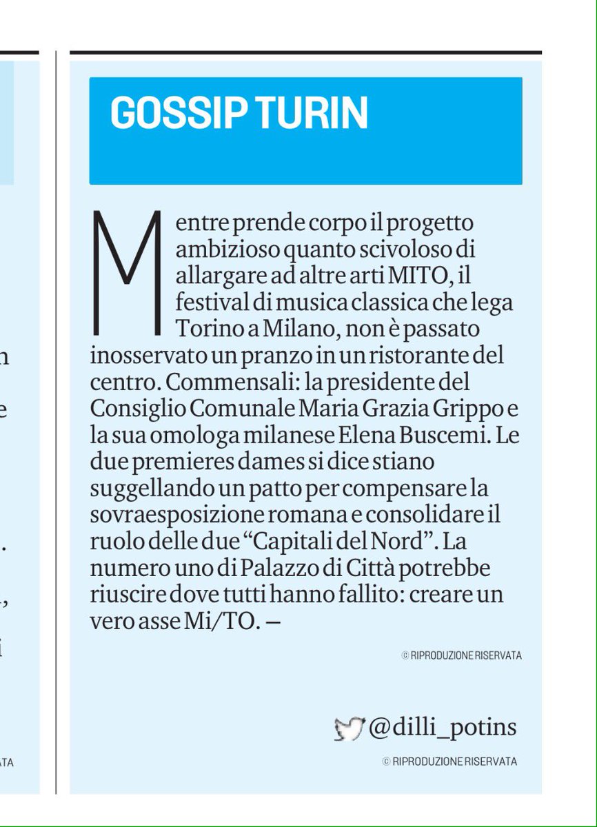 #milano e #torino si incontrano al tavolo del ristorante. #gossipturin è in edicola e online su <a href="/LaStampa/">La Stampa</a> - <a href="/TorinoSette/">Torino Sette</a>