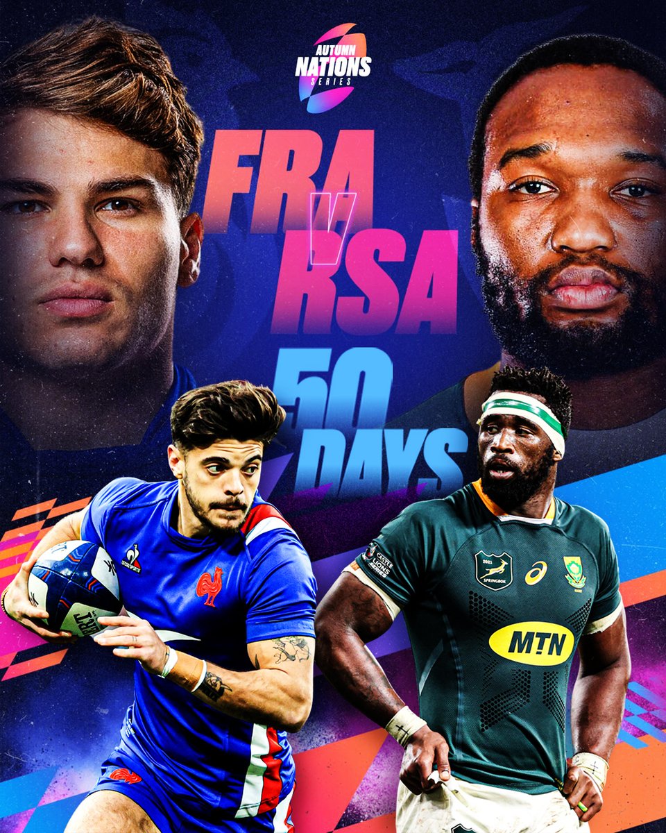 Can @FranceRugby finally overcome @Springboks after seven successive defeats? Find out in 50 days' time. #AutumnNationsSeries
