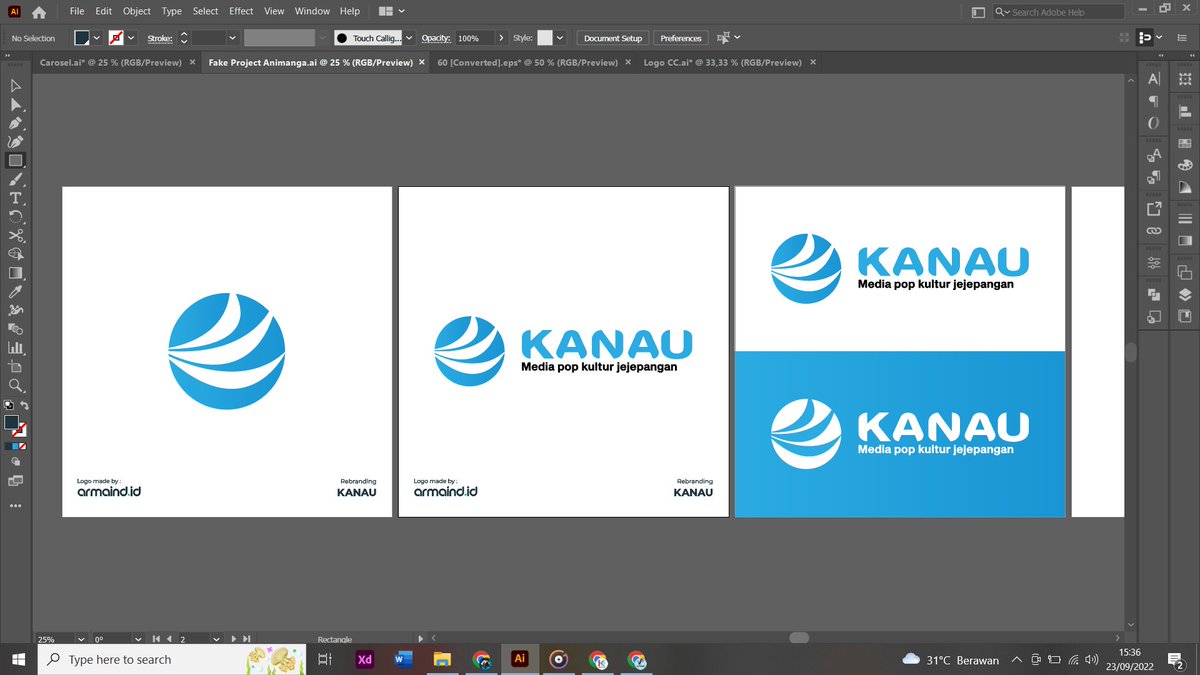 Nyoba nyoba rebranding Logo dari salah satu media informasi online Kanau atau Kanal Animanga Universal.

Soalnya rada sreg melihat logo mereka sekarang...

#logodesigner #designerindonesia #Graphicsdesigner