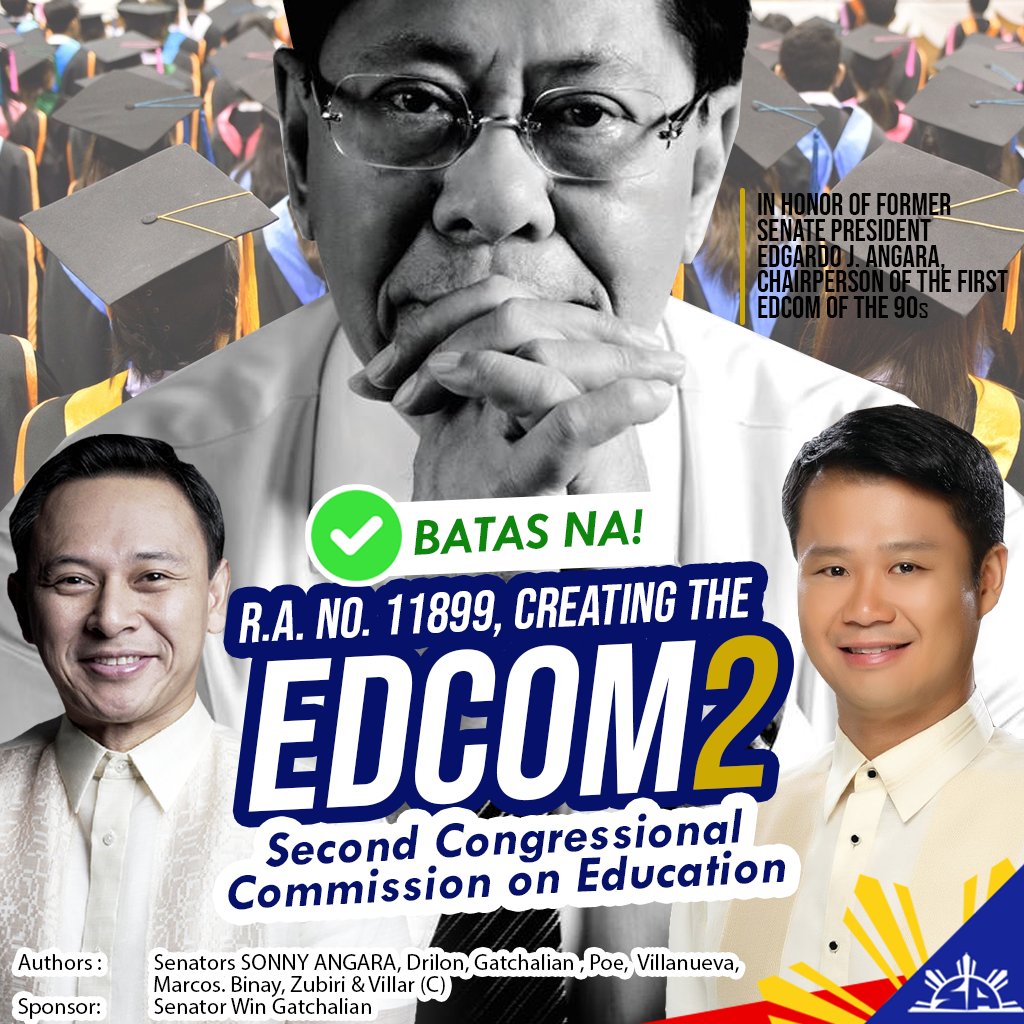 SonnyAngaraNews's tweet image. Sen. Sonny Angara: Kung epektibo ang 1990s #EdCom na itinatag ng aking ama na si dating Senate President Edgardo Angara para resolbahin ang mga problema sa sektor ng #edukasyon, makaaasa tayo na magiging epektibo rin ang #EdCom2. #FlashbackFriday 1/2
