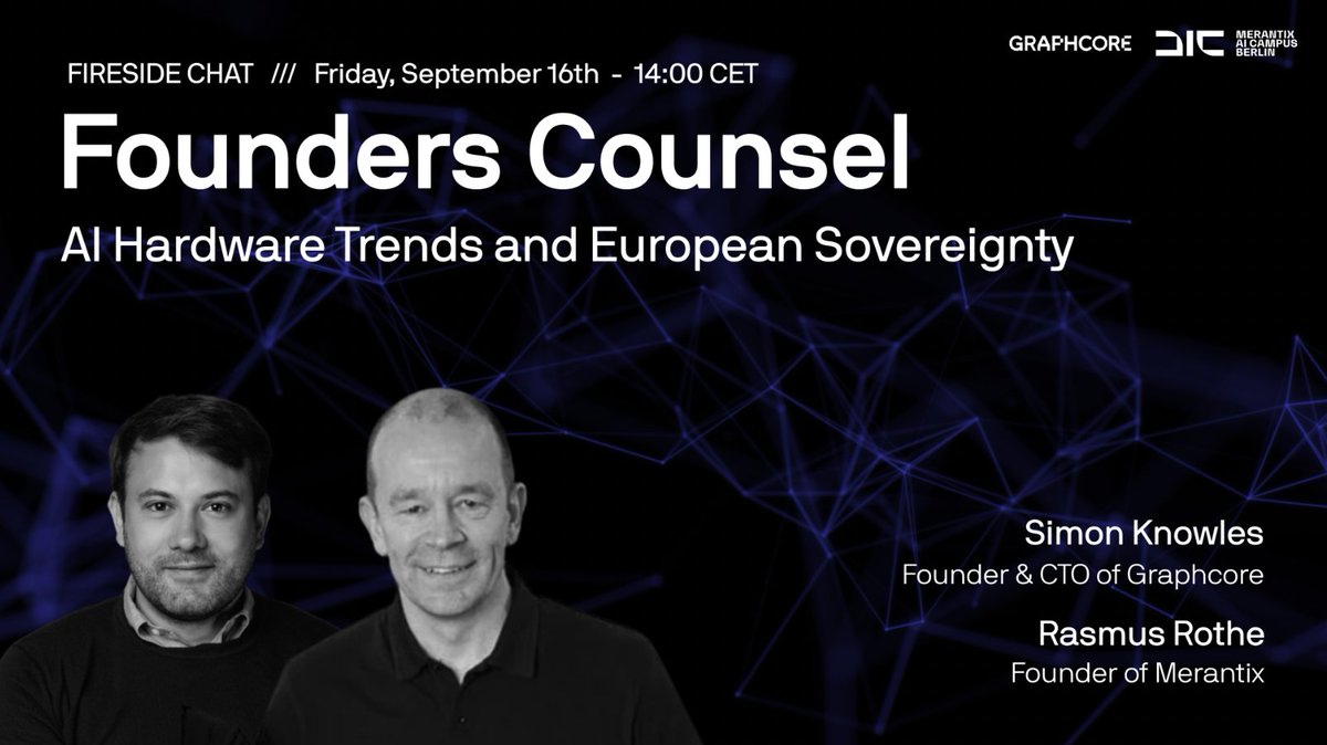 ⚡️Glad we got to chat to Simon Knowles, Founder and CTO of @Graphcoreai. We picked his brain, dabbled into more technical aspects of #AI and #chips, and their AI-powered infrastructures. Keep an eye on our channels to join the next #Founders Counsel 📅 #aihardware #startup