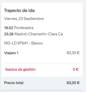 anxeela's tweet photo. @Renfe @Inforenfe Me podéis explicar porque es más caro el ALVIA directo Santiago-Madrid (103,20€) que el mismo tren + un media distancia Pontevedra-Santiago (83,30€) ???? Vuestra estafa empieza a oler ya... https://t.co/AOdPyI4HlD