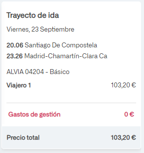 anxeela's tweet photo. @Renfe @Inforenfe Me podéis explicar porque es más caro el ALVIA directo Santiago-Madrid (103,20€) que el mismo tren + un media distancia Pontevedra-Santiago (83,30€) ???? Vuestra estafa empieza a oler ya... https://t.co/AOdPyI4HlD