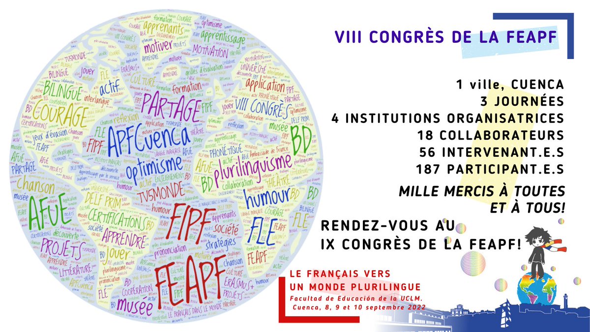 Milles mercis à toutes et à tous!
Rendez-vous au IX Congrès de la FEAPF!
#feapf
#francaislangueetrangere