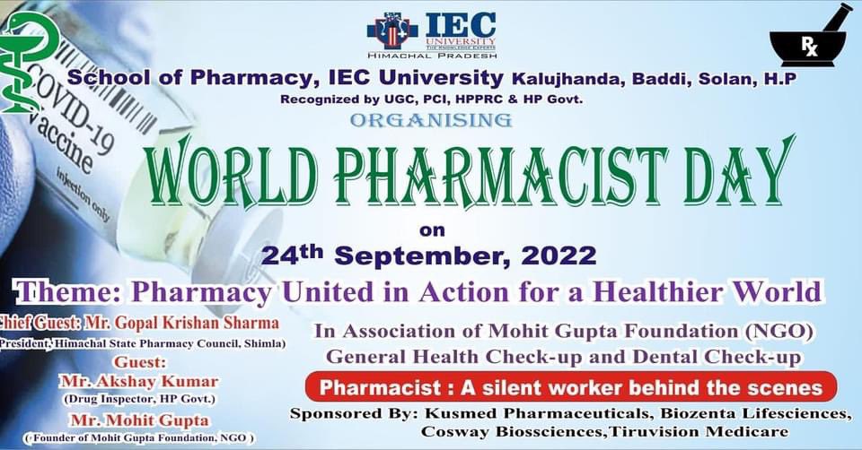 World pharmacist day #25thseptember #iecuniversity #iec2022 #pharmacy #pharmacist