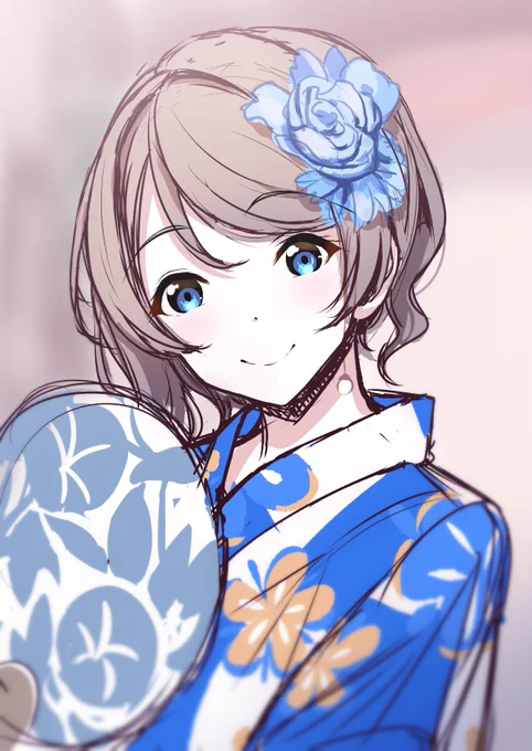 クエさんの浴衣曜ちゃんかわいかったねぇ落書き 