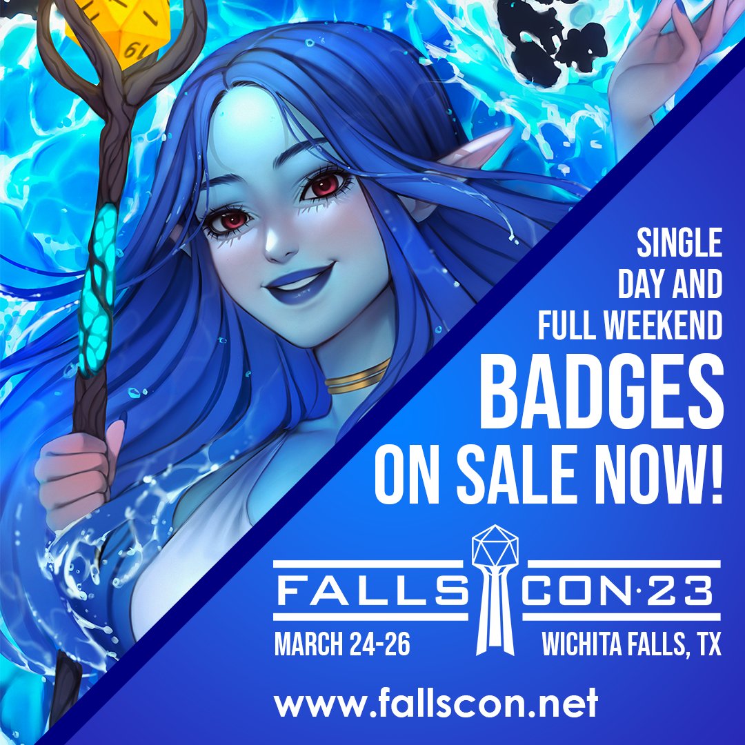 FallsCon's tweet photo. FallsCon 2023 Badges are on sale now! The first 50 to register for a weekend pass get it for only $25! VIP and Daily passes are available too!
https://t.co/jygk0akejy
#fallscon #fallscon23 #gamingconvention https://t.co/NqVlNkbBh5