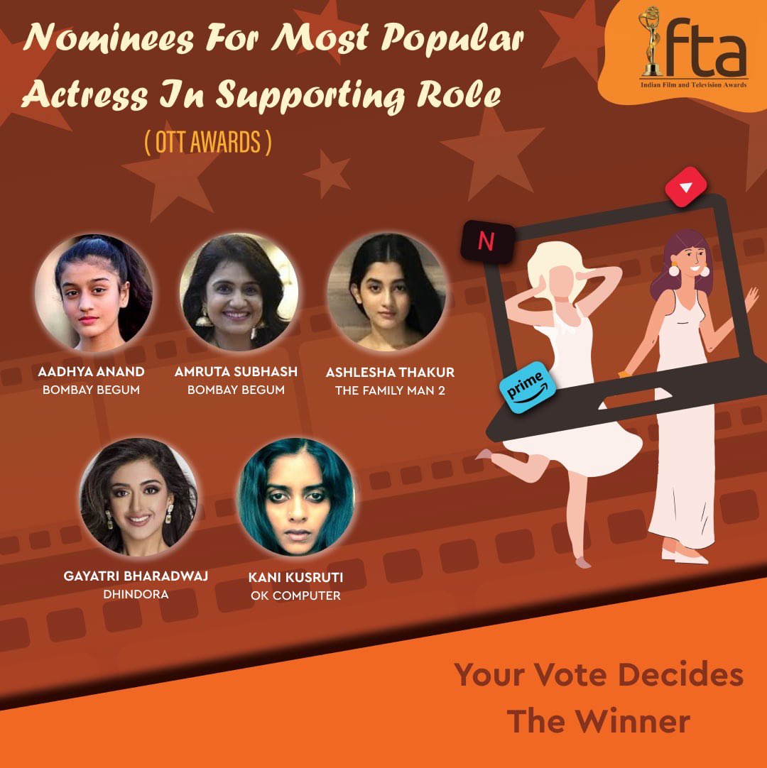 ifta_india's tweet photo. Indian web series managed to create
a special place in the hearts of the
audiences with the help of these
Supporting Actresses.
Vote for your Favourite OTT Actress in Lead role on https://t.co/4UrMcXNJeh and make them win IFTA 2022 ๐
#polbol #ifta https://t.co/ueSi9gtMmi