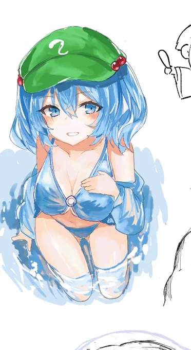 昨日絵チャでリクエストされたにとりです 