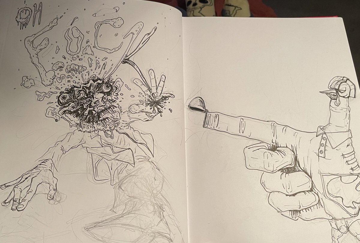 TheRealMaxGrove's tweet photo. Oh F**k! It’s- my puppy, checking on my #wipdrawing of #peacemaker as a #handturkey #comicartist #dccomics https://t.co/juJA3UCjds