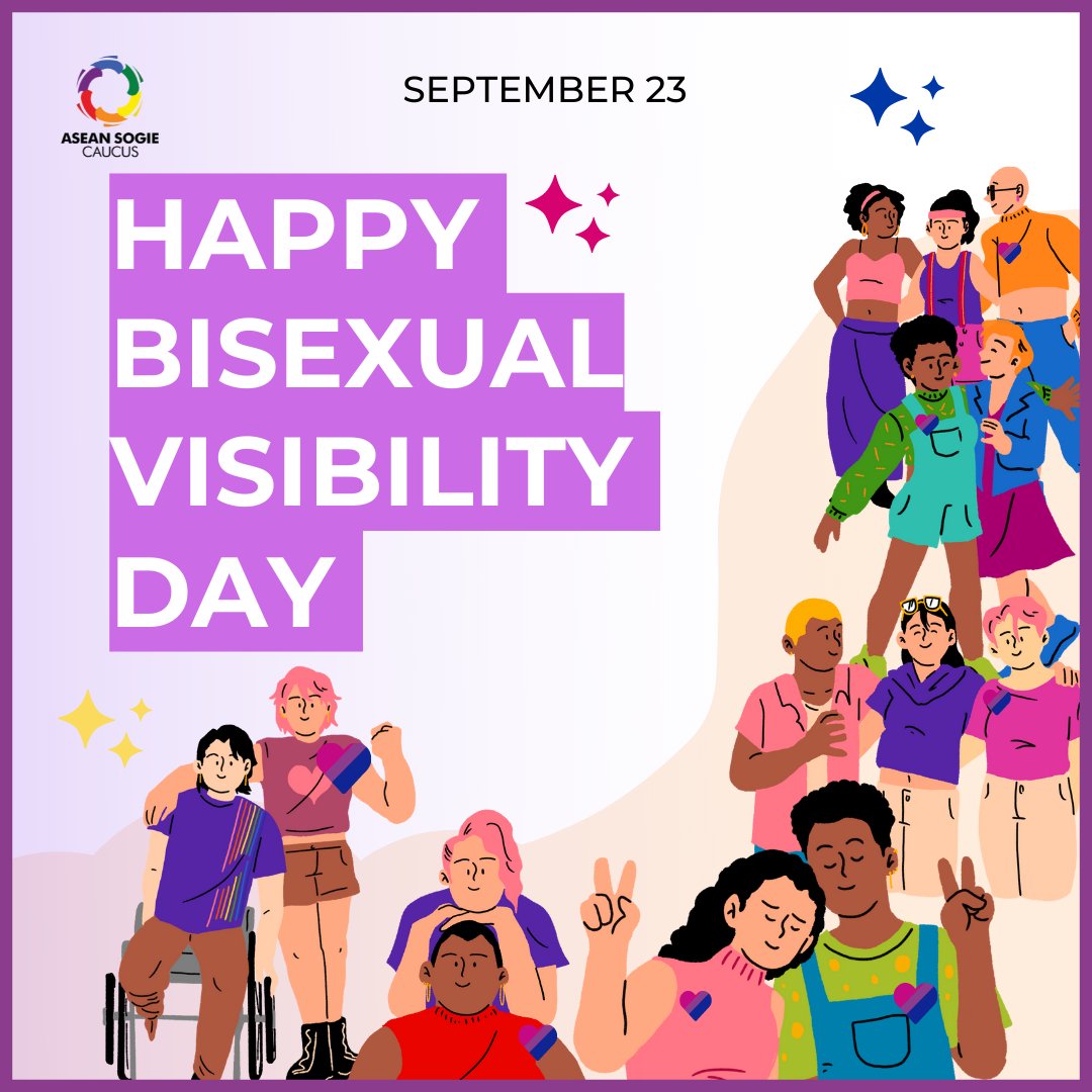 ASEANSOGIE's tweet photo. Today is September 23rd and it's a Bisexual Pride and Visibility Day! 

Let's celebrate it and recognize bisexual people. ❤️💜💙

#bisexualpride #bisexualvisibilityday #bisexualawarenessweek #BiDay https://t.co/YpMd26uWtE