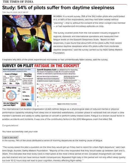 flyingamit's tweet photo. Indian Pilots are #Fatigued due to poor work schedules & @DGCAIndia apathy. Fatigue management rules need to be implemented ASAP. @SafetyMatters6 detailed survey report to be released soon. #fatigue #becausesafetymatters https://t.co/yQbBQ95qHn