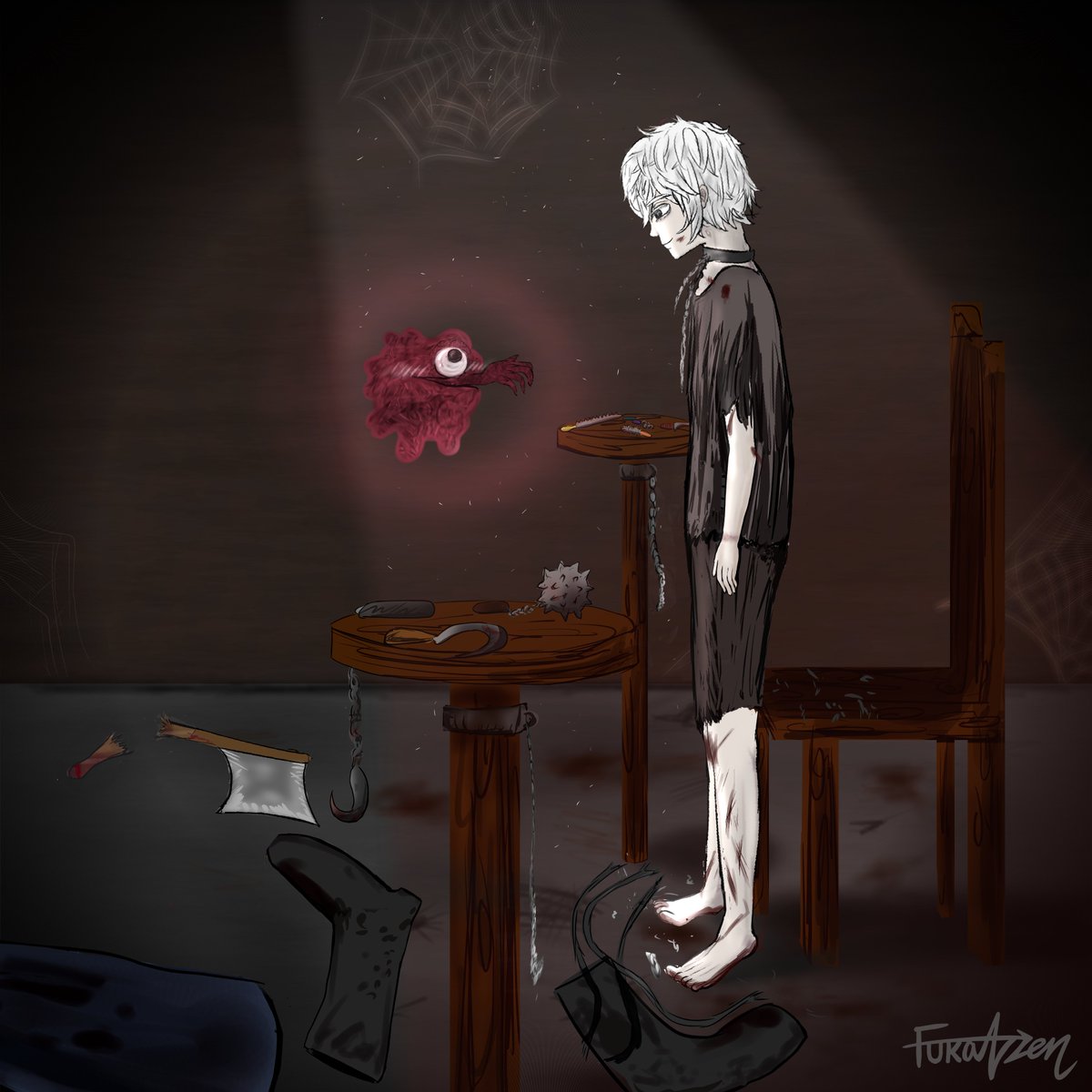 FukazenF's tweet photo. 惺と怪物の出会い。
end
--
I want to draw the story of my oc Kousei and the monster so badly and so I make it within a week... It's my first time making up a short animation, go check my IG @fuka.nzen! Hope you like it.
--
惺は 怪物を 友達に やりだんだ。

#illustration #イラスト https://t.co/8YisgvPpCb