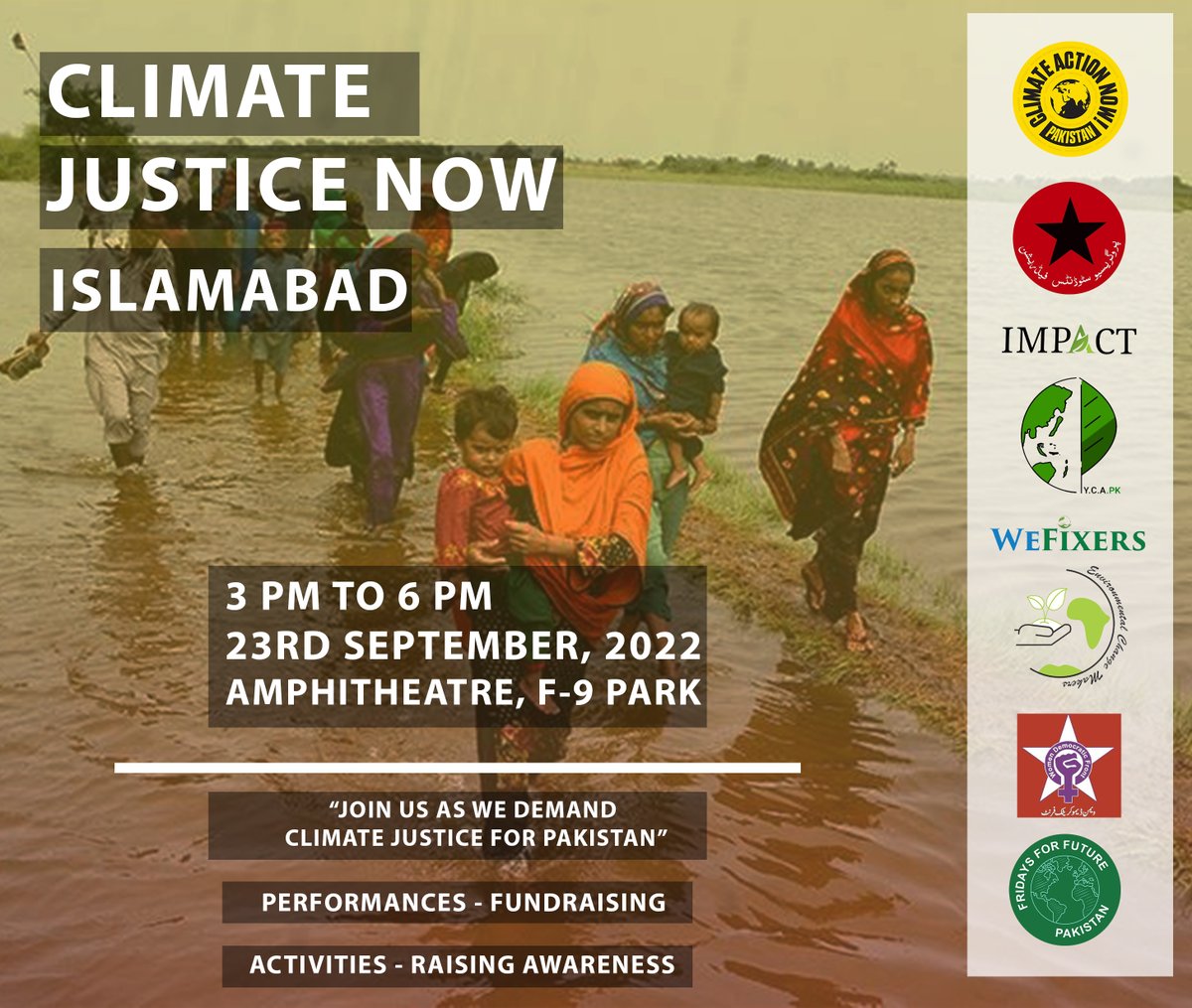 arslanbarijo's tweet photo. Join us as we demand climate justice for #Pakistan! #Amphitheater #f9park #FloodsInPakistan #Climateactionpk #FridaysForFuture https://t.co/cAyVGi7efC