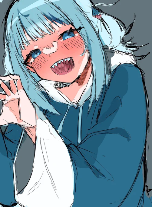 指でハート描こうとしたけど入らんかった………(下塗り)#gawrt 