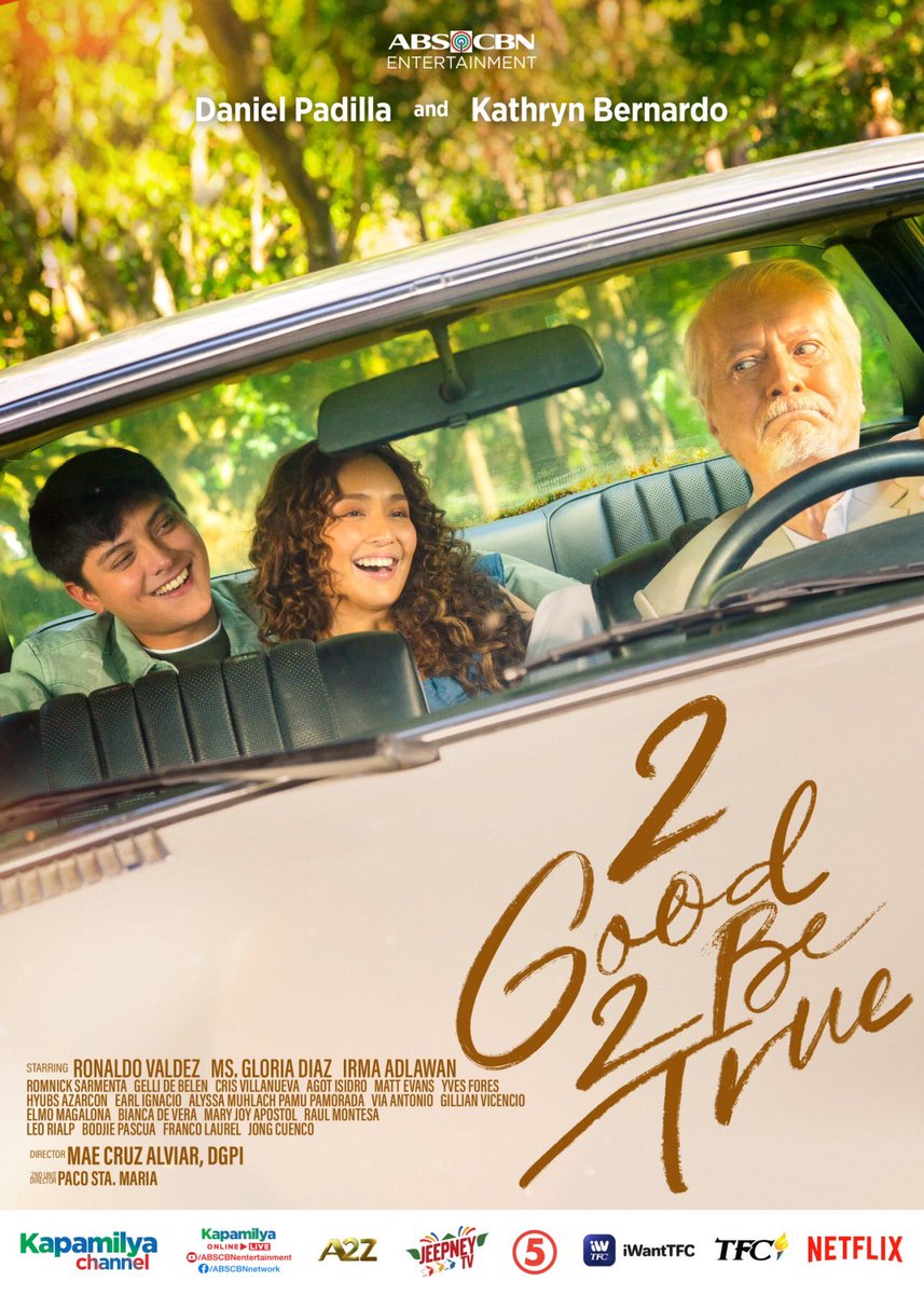 KN_Trendsetter's tweet photo. Aandar na ang bagong yugto sa buhay nina Eloy, Ali, at ni Lolo Sir! Abangan 'yan sa 2 Good 2 Be True, 8:40pm after Mars Ravelo’s Darna sa  Kapamilya Channel, Kapamilya Online Live, Jeepney TV, TFC, A2Z Channel 11, and TV5.

#2G2BT NOW streaming on Netflix and iWantTFC. #KathNiel https://t.co/T4FcHHg1ZC