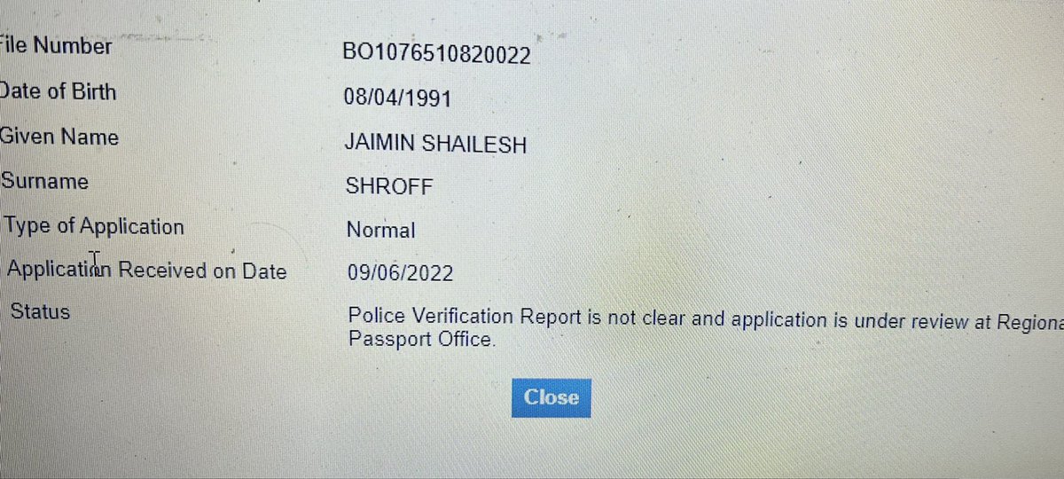 ShroffJaimin's tweet photo. Police verification was done from our end,  I don’t understand where the issue was. 
Can you help and resolve as customer care is not really helpful and my travel plans are stuck because of this. https://t.co/5sEgUFpXu9