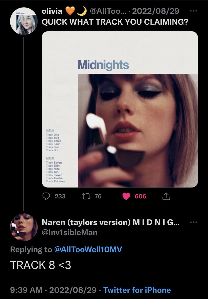 Inv1sibleMan's tweet image. IVE NEVER BEEN PROUDER OF MYSELF!😭 She announced the title of MY #MidnightsTS song! AND SHE SWORE #track8 #TaylorSwift #MidnightsMayhem