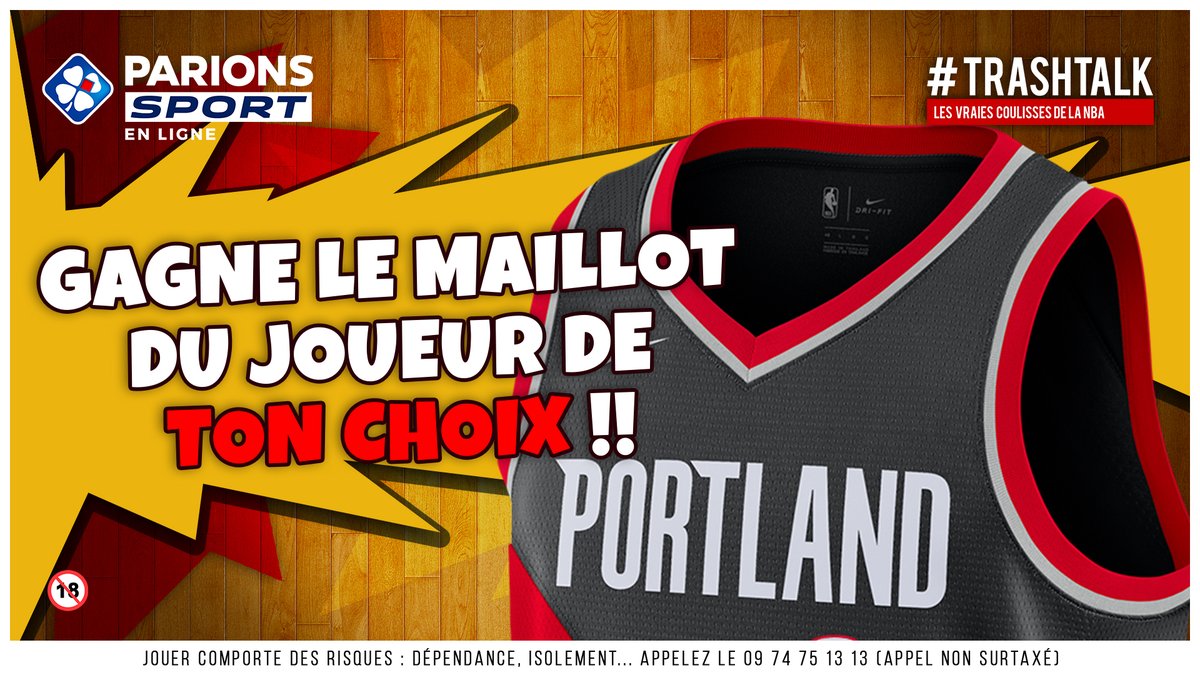 🎁 JEU-CONCOURS ! 🎁 

Avec les #30PREVIEWSEN30JOURS, TrashTalk et ParionsSport te font gagner 1 maillot par jour !! 😱

🚨 GAGNE LE MAILLOT DU JOUEUR DE TON CHOIX CHEZ LES BLAZERS !! 🚨

Pour participer :

1⃣ RT CE TWEET 
2⃣ FOLLOW @TRASHTALK_FR ET @PARIONSSPORT

(TAS LE 04/10)