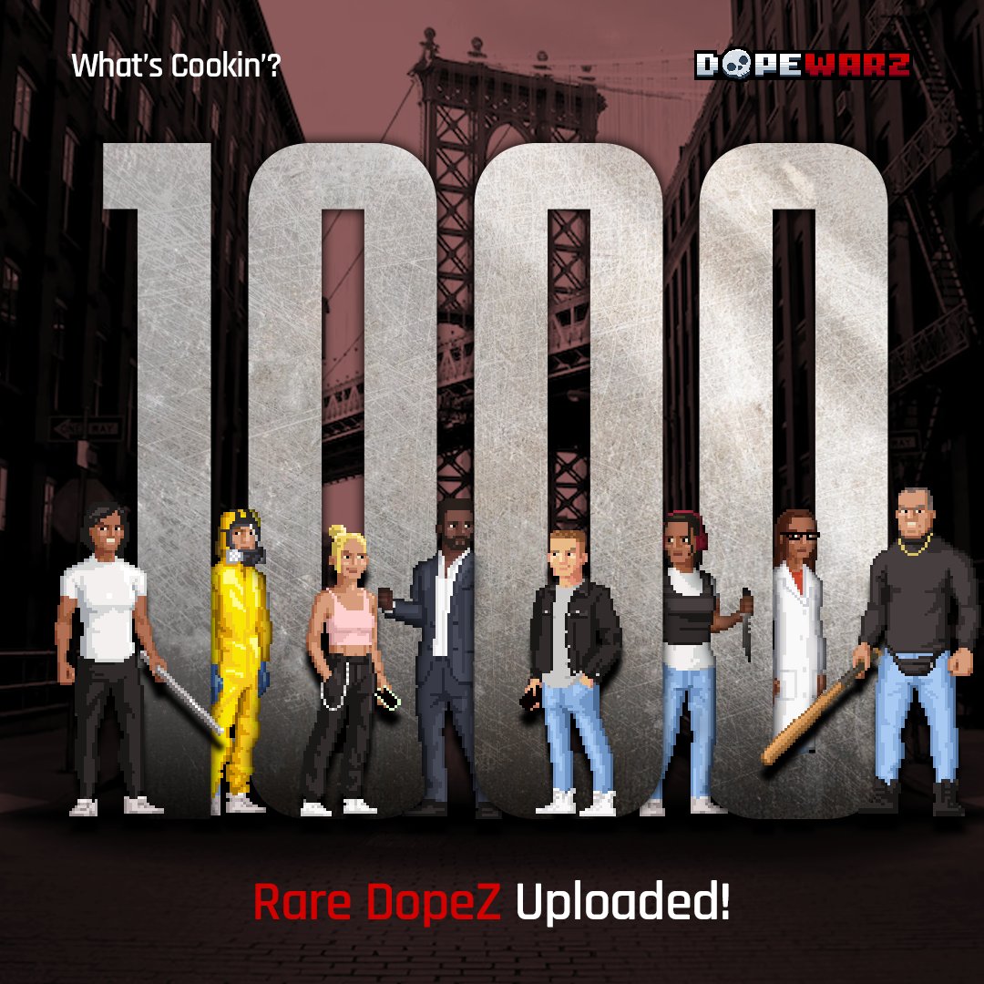 DopeWarzCrypto's tweet photo. Whatโs Cookinโ?
1,000 Rare DopeZ DONE! โจ๐
Easy does it. Weโre going at a steady pace.
Also, designing the DopeZ was made possible thanks to Aled Lewis, the mad lad behind our DopeZ designs. ๐
Stay tuned for the next drop.
Big stuff coming!
#DOPEWARZ #DopeZ https://t.co/tXGucnfDJV