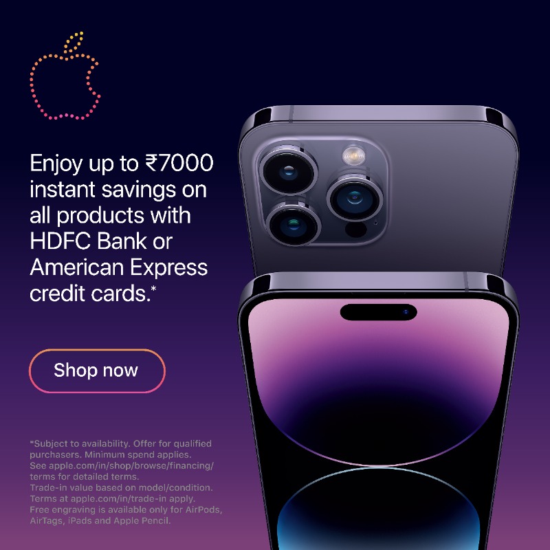 Apple's tweet photo. Plenty to celebrate this festive season. Enjoy instant savings across all products. Save more with Trade-In. Plus get free engraving on selected items.