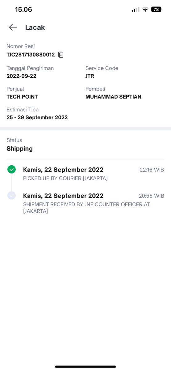 M_Septiaan's tweet photo. 15 Jam lebih barang ada di kurir gak di proses-proses. Payah @JNECare @JNE_ID mending @jntexpressid cepet gak lelet. Mohon dilihat ini @BPKN_RI. Mohon dibantu. Saya cuma mau ambil barang saya jangan dipersulit https://t.co/UCn9bIgi0W