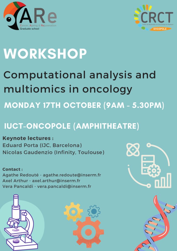 VeraPancaldi's tweet photo. Looking forward to hearing @eportacangen from @CarrerasIJC &amp; Nicolas Gaudenzio @ImmceptionL @InfinityTLS, October 17th @crctoncopole @CareGraduate on multiomics in oncology. Nice to see the bioinfo community growing at CRCT, check out the other talks  https://t.co/QeQ66hPsMn! https://t.co/C2aBuMWVCA