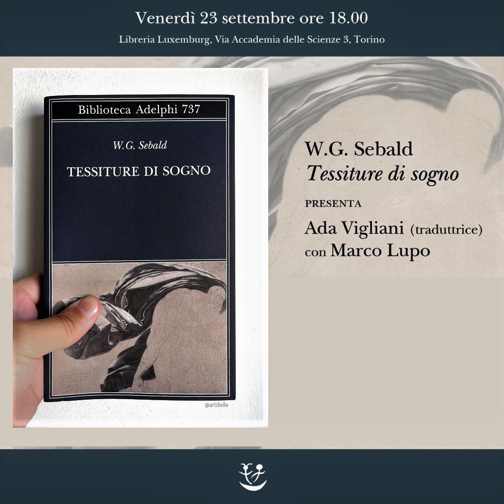 "Tessiture di sogno" è l'ultimo titolo dello scrittore tedesco W.G.Sebald morto tragicamente nel 2001. Nel volume, che verrà presentato stasera alle 18.00 alla libreria Luxemburg da <a href="/MarcoLupoTN/">Marco Lupo</a> e da Ada Vigliani, la traduttrice di Sebald, vengono trattati molti dei "suoi" autori