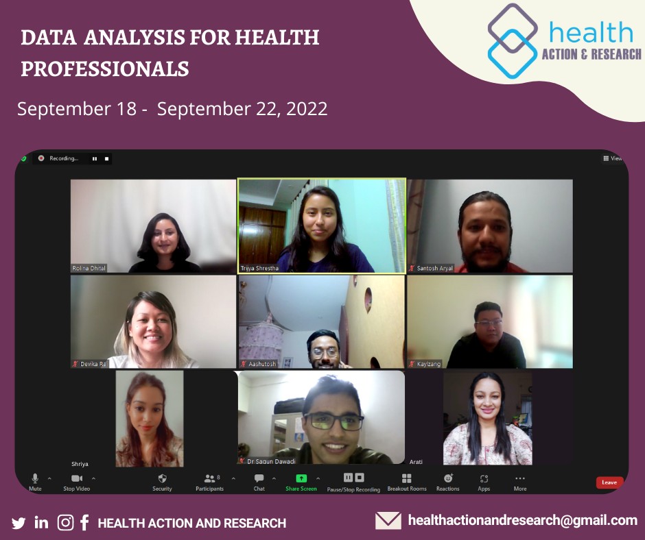 HealthActionan1's tweet photo. Successfully completed a hands-on session on data analysis using SPSS. Participants worked on a data set and performed the most common analyses individually and in groups. We've missed a few participants in the group picture but we wish you all the best in your research journey. https://t.co/gpumCTZlGA