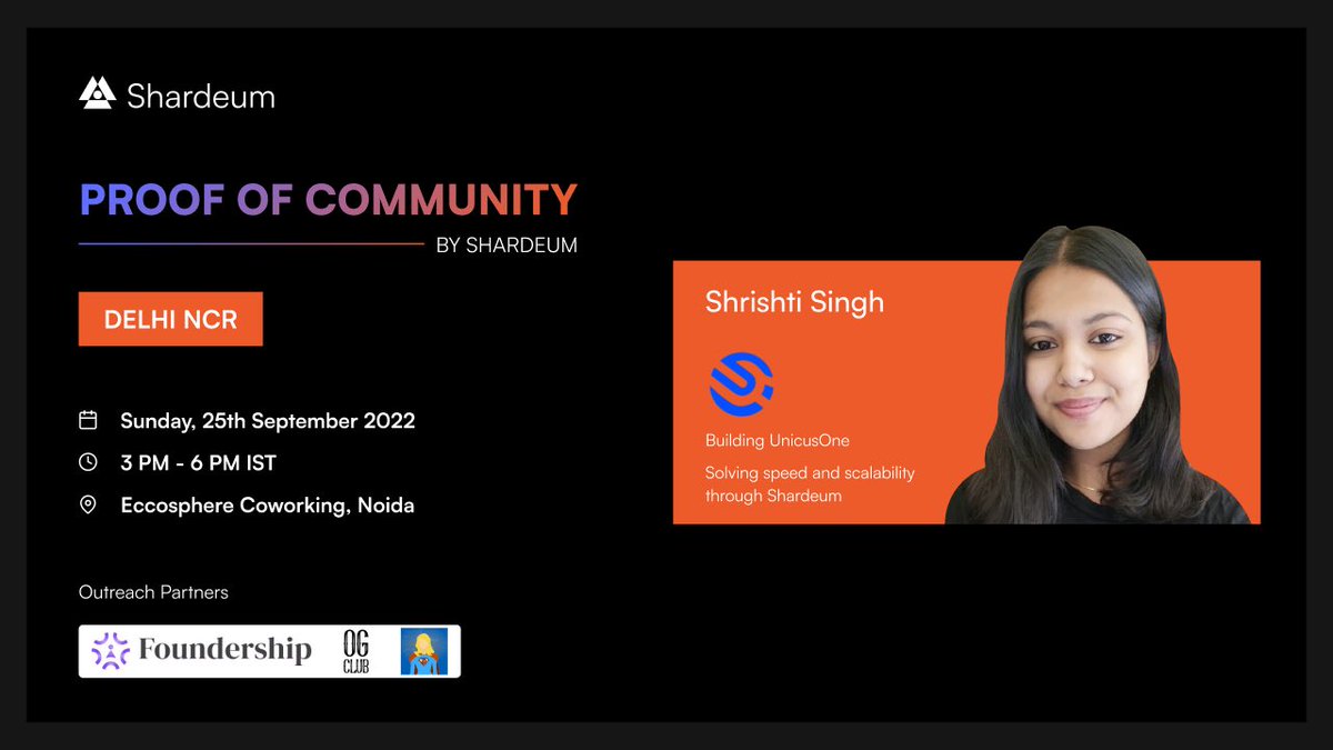 Unicus_One's tweet photo. Thought Leader in Web3 Space ✅
Smart Contract Whiz ✅
Building @Unicus_One ✅

We’re proud to announce @shrishti_eth is taking stage at @shardeum #ProofOfCommunity event!

Register Here: https://t.co/SFtq6wACug 🚀

We hope to see you there! 😁

#womeninweb3 #shardeum #UnicusOne https://t.co/1eqjRjO5vc