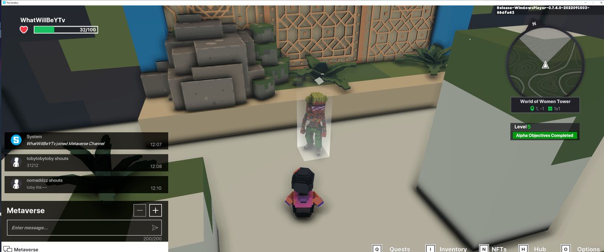 WbWelly's tweet photo. @TheSandboxGame @worldofwomennft I just participated in the #SandboxAlphaS3Giveaway for a chance to win 500 SAND! Found the hidden room in World of Women Tower, check out my screenshot below!
👇 https://t.co/8fOcNH7KZ2