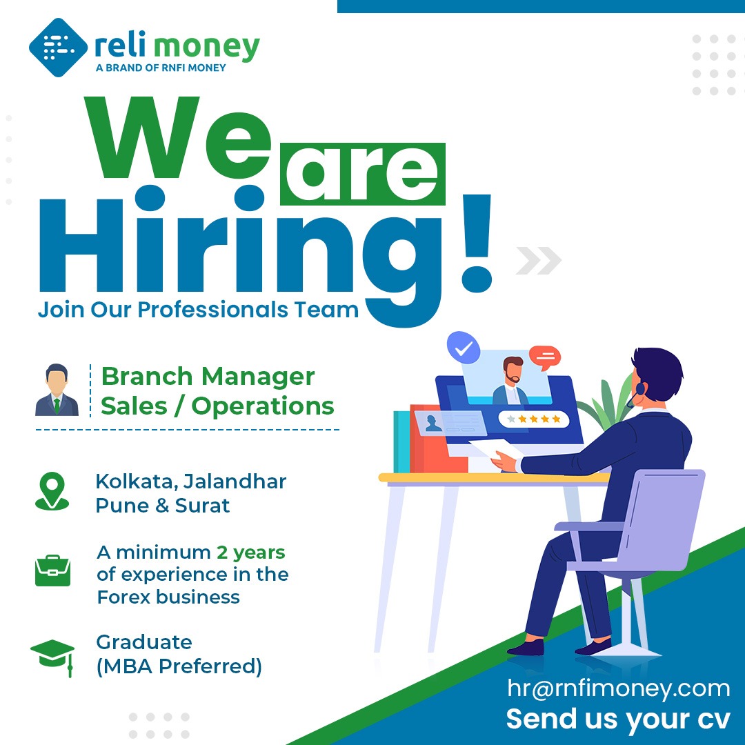 ReliMoney's tweet photo. Requirements:
Must have strong knowledge about Foreign Exchange Handling. At least 2 years of experience in Forex Sales (BTQ, BT, Education, and Immigration), dealing with Corporates, Banks/ADs/FFMCs.
#hiring #sales #manager #nowhiring #hiringnow #jobhiring #relimoney #forex https://t.co/ewtm4Goh0A