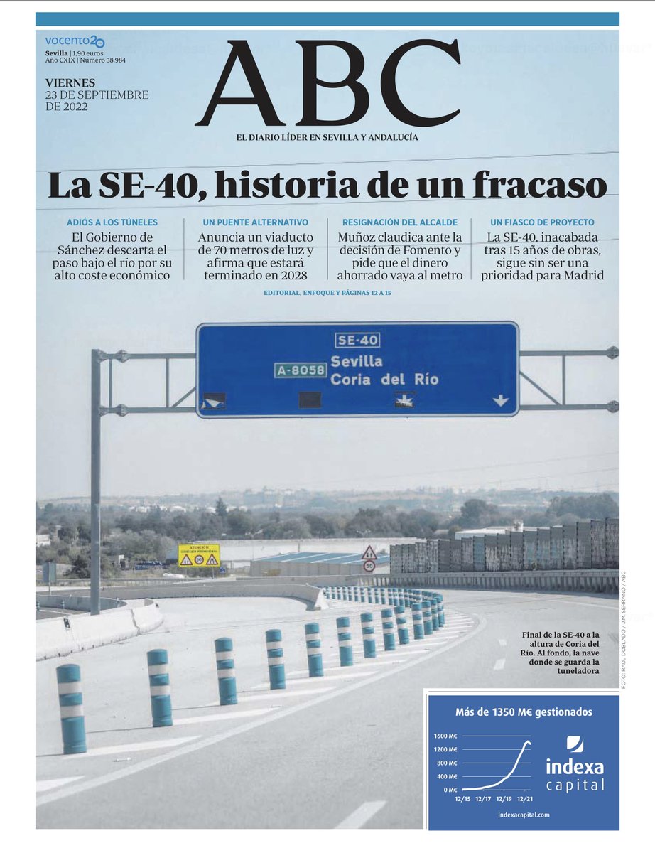 Que poco quiere Pedro Sánchez y el PSOE a Sevilla, y provincia.
  El gobierno de España le niega a Sevilla el túnel de la SE-40 admitiendo que es viable pero es caro, y mientras todo el PSOE sevillano aplaudiendo que no le dé a Sevilla lo que si le da a otras ciudades.