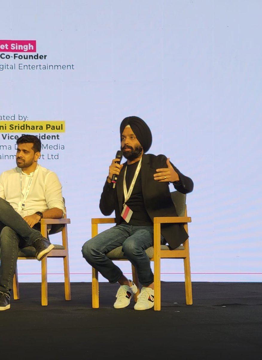 OneDigitalEnt's tweet photo. Our Co-Founder @Gurpreetsbhasin spoke at the @allaboutmusicin on the topic "Artist as creators - Is art enough". The power-packed panel consisted of a mix of industry leaders, talent representatives &amp; artists, giving their take on art being the primary pillar for the artist. https://t.co/8LIjk0uygY