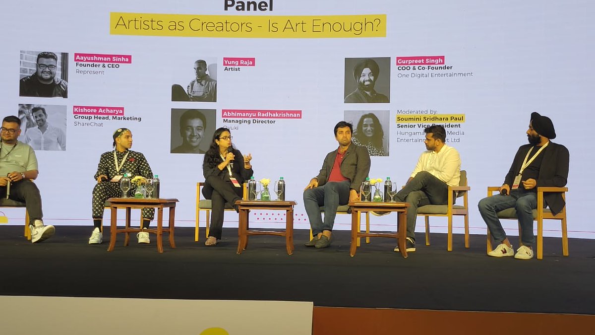 OneDigitalEnt's tweet photo. Our Co-Founder @Gurpreetsbhasin spoke at the @allaboutmusicin on the topic "Artist as creators - Is art enough". The power-packed panel consisted of a mix of industry leaders, talent representatives &amp; artists, giving their take on art being the primary pillar for the artist. https://t.co/8LIjk0uygY