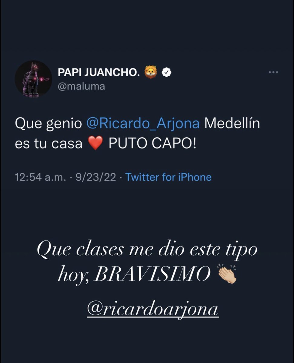notiarjona's tweet photo. De @maluma para @Ricardo_Arjona https://t.co/41lsC8nBdg