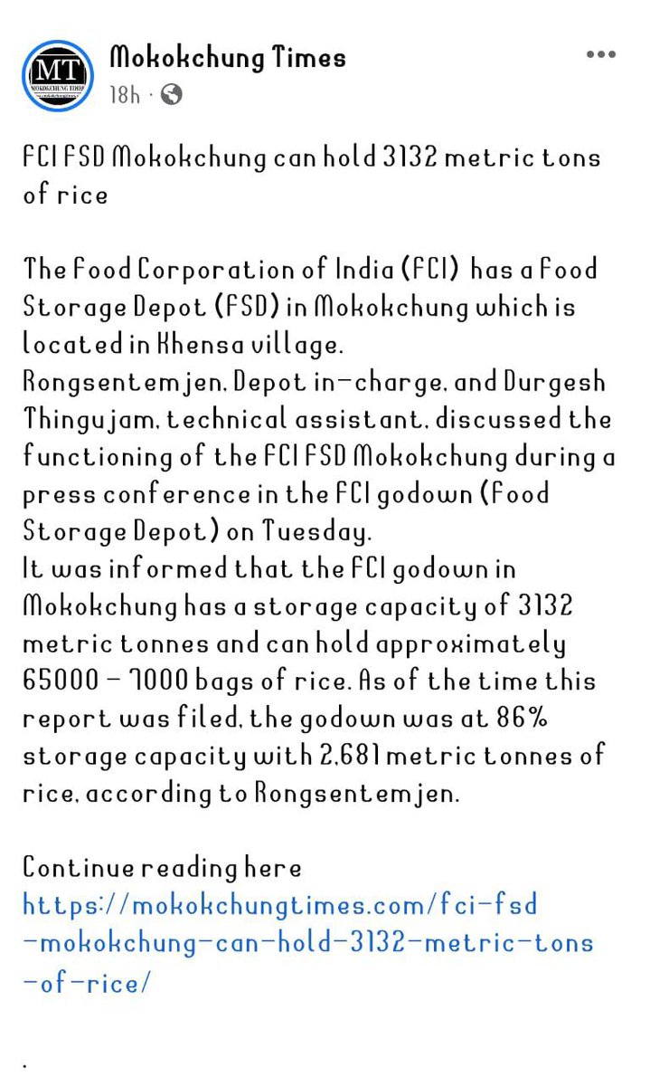 FCIDODimapur's tweet photo. Media visit and coverage of FCI, FSD Mokokchung under FCI DO Dimapur, Nagaland region, hilighting the functions of depots and storage of food grains. #morungexpress #nagalandpost #easternmirror #mokokchungtimes #fci https://t.co/EhJBKghjfI